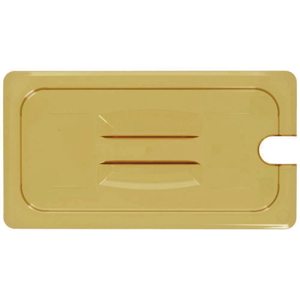 Cambro 30HPCHN150 H-Pan Amber 1/3 Size Notched Food Pan Cover W/Handle 1 Cambro 30HPCHN150 H-Pan Amber 1/3 Size Notched Food Pan Cover W/Handle