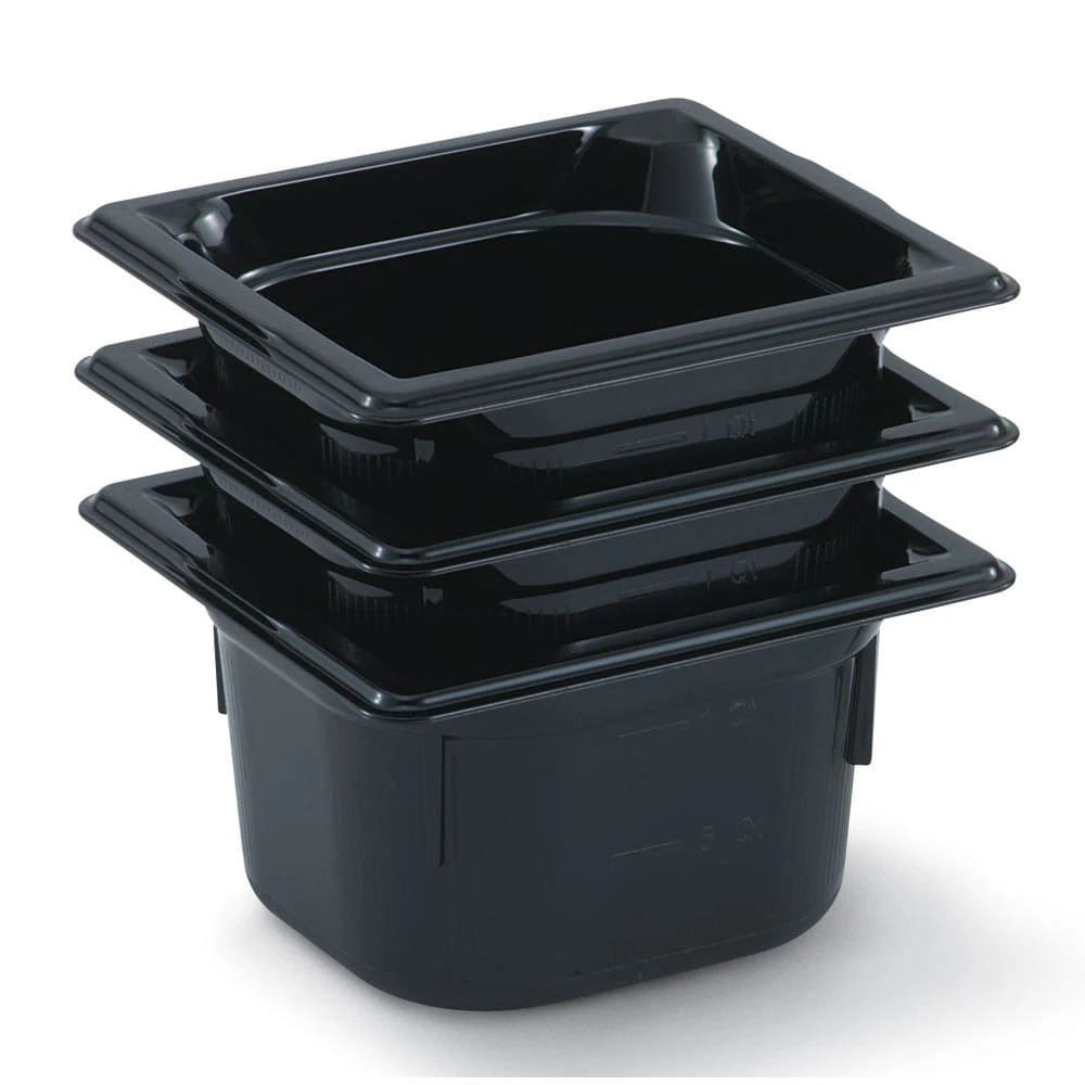 Vollrath 9064420 Super Pan® Black 1/6 Size X 4" D Food Pan 1 Vollrath 9064420 Super Pan® Black 1/6 Size X 4" D Food Pan