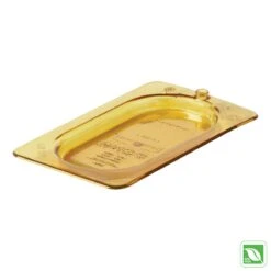 Rubbermaid FG202P23AMBR Sulf-X 1/9 Size Hot Food Pan Cover W/ Peg Hole