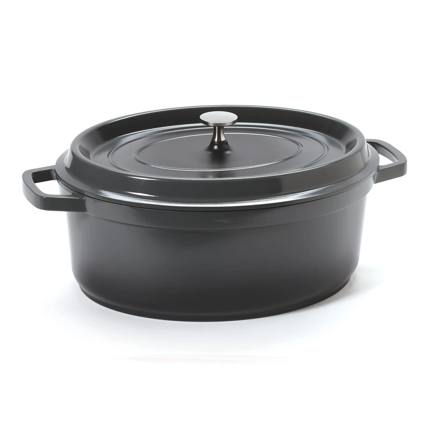 G.E.T. CA-007-GR/BK/CC Heiss Gray 6.5 Quart Oval Dutch Oven 1 G.E.T. CA-007-GR/BK/CC Heiss Gray 6.5 Quart Oval Dutch Oven