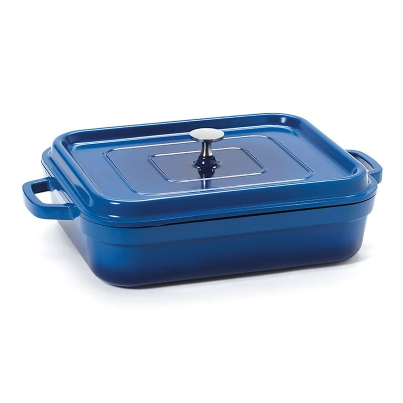 G.E.T. CA-010-CB/BK Cobalt Blue 5 Quart Rectangle Roaster 1 G.E.T. CA-010-CB/BK Cobalt Blue 5 Quart Rectangle Roaster