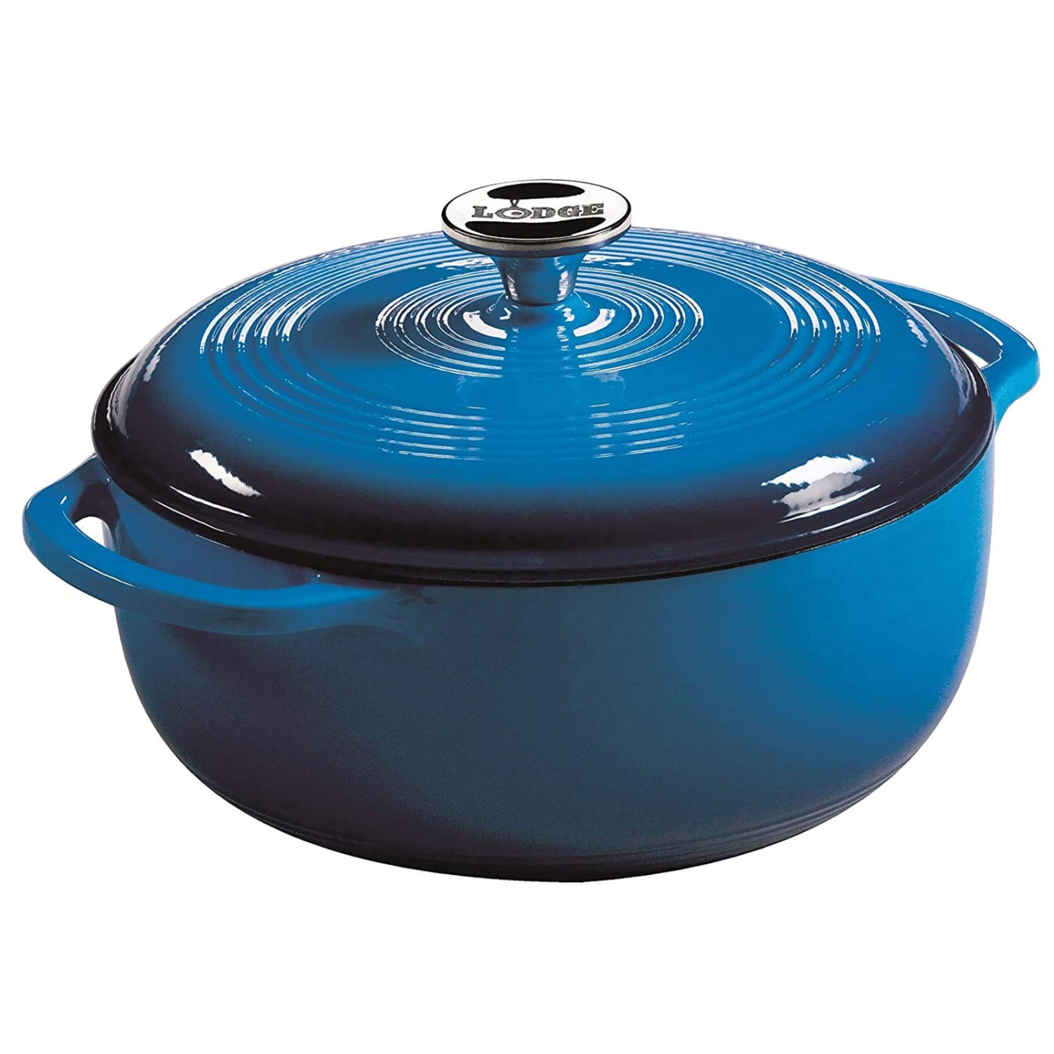 Lodge® EC4D33 Blue 4.5 Quart Cast Iron Dutch Oven With Lid 1 Lodge® EC4D33 Blue 4.5 Quart Cast Iron Dutch Oven With Lid