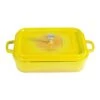 G.E.T. CA-010-Y/BK Yellow/Black 5 Qt. Rect. Roasting Pan W/ Cover Set
