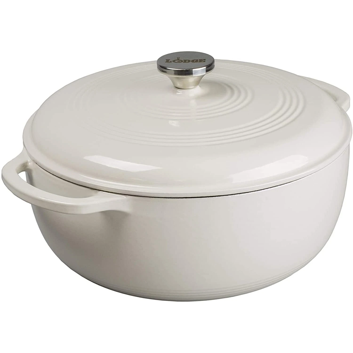 Lodge Manufacturing EC7D13 Oyster Enamel Cast Iron 7.5 Qt. Dutch Oven 1 Lodge Manufacturing EC7D13 Oyster Enamel Cast Iron 7.5 Qt. Dutch Oven