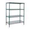 Winco VEXS-2448 Green Epoxy 24" X 48" X 72" 4 Tier Wire Shelving Set
