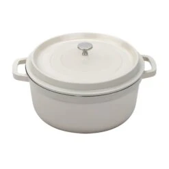 G.E.T. CA-006-AWH/BK/CC Antique White Heiss Round 6.5 Quart Dutch Oven