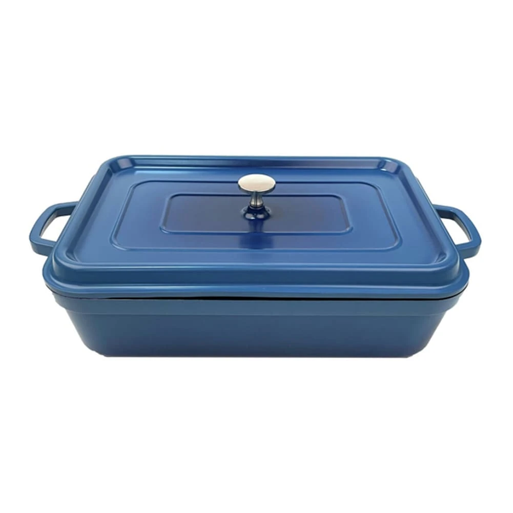 G.E.T. CA-017-CB/BK Heiss Cobalt Rectangle 7.5 Quart Roaster 1 G.E.T. CA-017-CB/BK Heiss Cobalt Rectangle 7.5 Quart Roaster