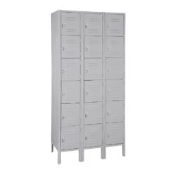 U-Line Corp H-4809GR Gray 12"D X 36"W 3 Wide 6-Tier Lockers