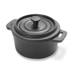 Vollrath 59740 Mini 8.9 Ounce Cast Iron Casserole Dish With Lid
